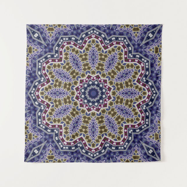 Abstrakte Mandala Ethno Wandteppich (Vorderseite)