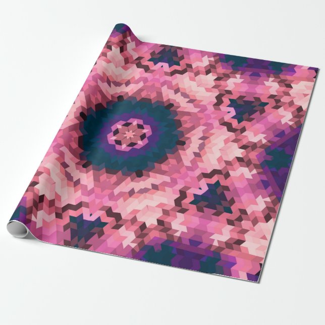 Abstrakte Mandala-Kaleidoskop-Rundformen Geschenkpapier (Ungerollt)