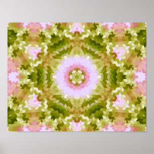 Abstrakte Mandala-Kaleidoskop-Rundformen Poster