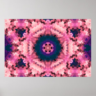 Abstrakte Mandala-Kaleidoskop-Rundformen Poster