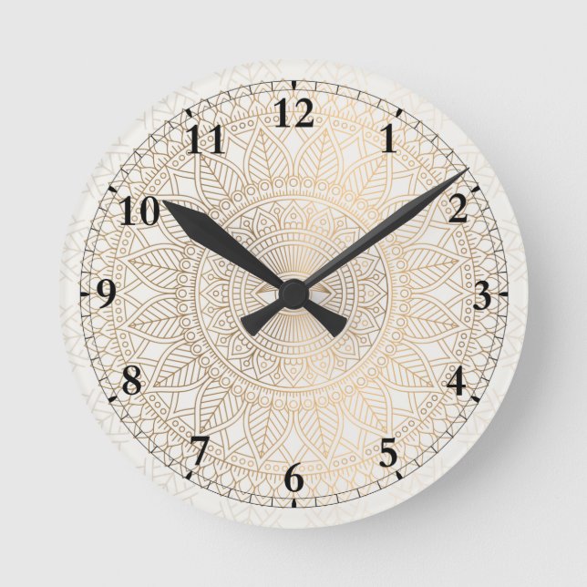 Abstrakte Mandala-Mauer Runde Wanduhr (Vorderseite)