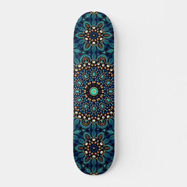 Abstrakte Mandala-Straßenkunst Skateboard (Vorne)