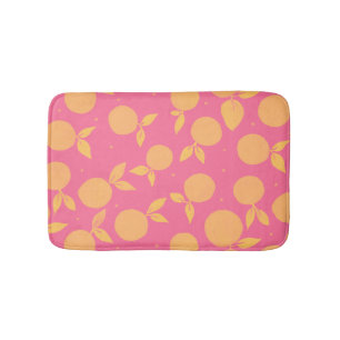 Abstrakte Mandarine rosa und gelb Badematte