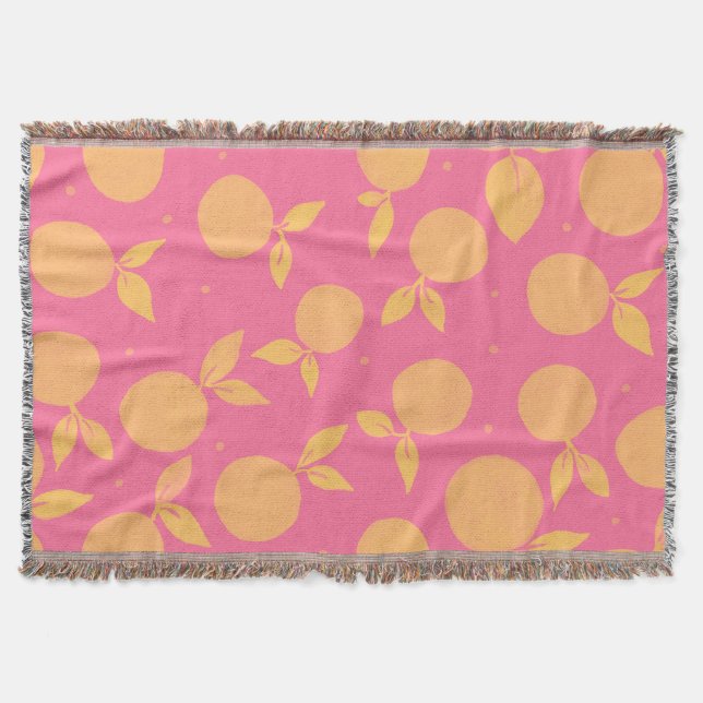 Abstrakte Mandarine rosa und gelb Decke (Vorderseite)