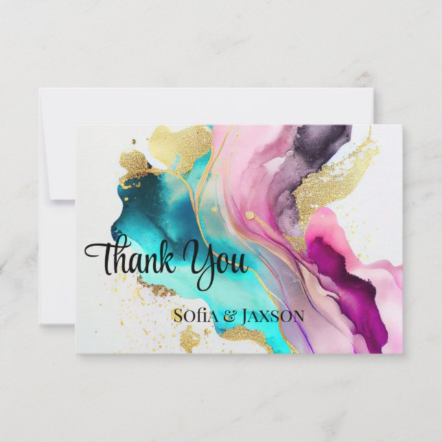 Abstrakte Marble Dankeschön Karte (Vorderseite)