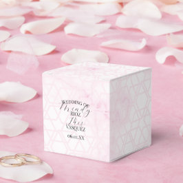 Abstrakte Marmor-Hochzeitsskript Rosa Schwarz Geschenkschachtel