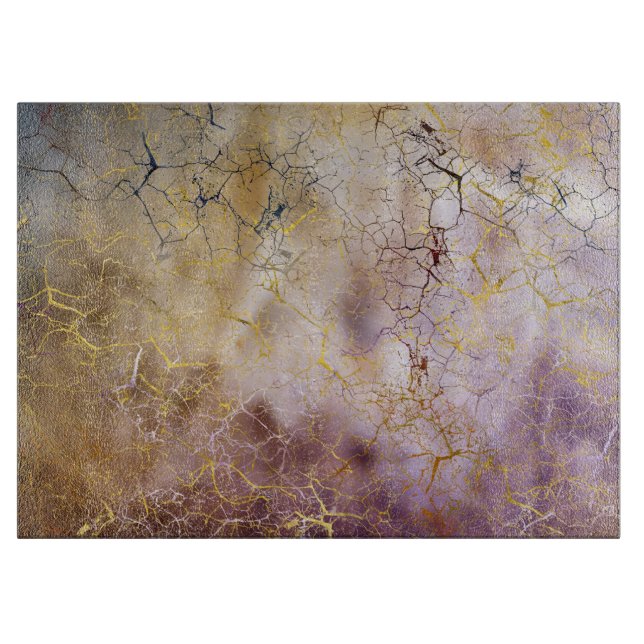 Abstrakte Marmor- und Quarzkristall Beschaffenheit Schneidebrett (Vorderseite)