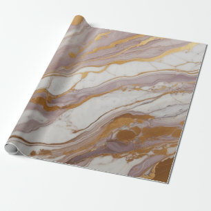 Abstrakte Marmortextur aus Elfenbein mit Goldakzen Geschenkpapier