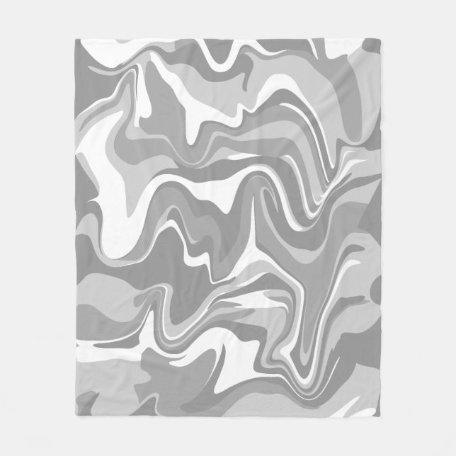 Abstrakte Marmorwirbel-Textur - Grautöne  Fleecedecke (Vorderseite)