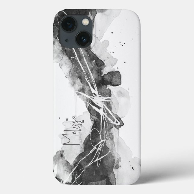 Abstrakte Maskuline mit ausgeprägtem Schwarzweiß Case-Mate iPhone Hülle (Rückseite)