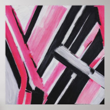 Abstrakte Mauer in Schwarz, Weiß und Rosa Kunst