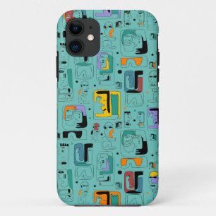 Abstrakte maya-alte Gesichter Muster 1 Case-Mate iPhone Hülle