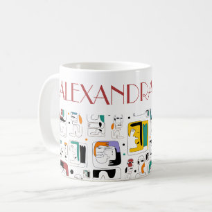 Abstrakte maya-alte Gesichter Muster 1 Kaffeetasse