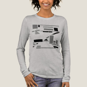Abstrakte MCM-inspiriert geometrische Schwarz-Grau Tri-Blend Shirt