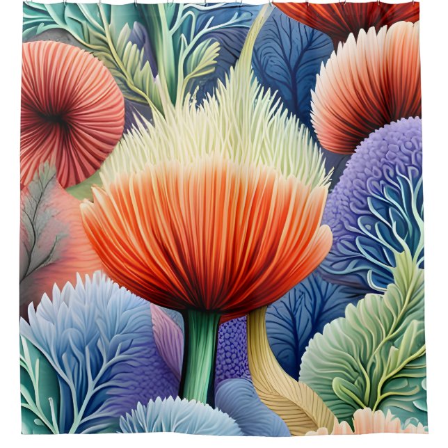 Abstrakte Meeresformen Duschvorhang (Vorderseite)