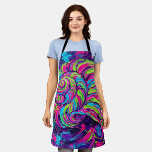 Abstrakte Meeresschnecken-Spirale-Neon-Öl-Schürze Schürze
