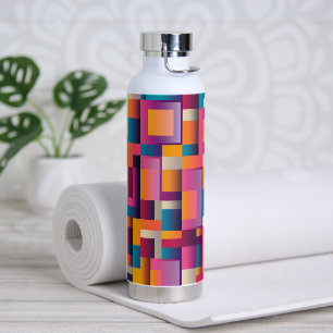 Abstrakte mehrfarbige Formen Trinkflasche