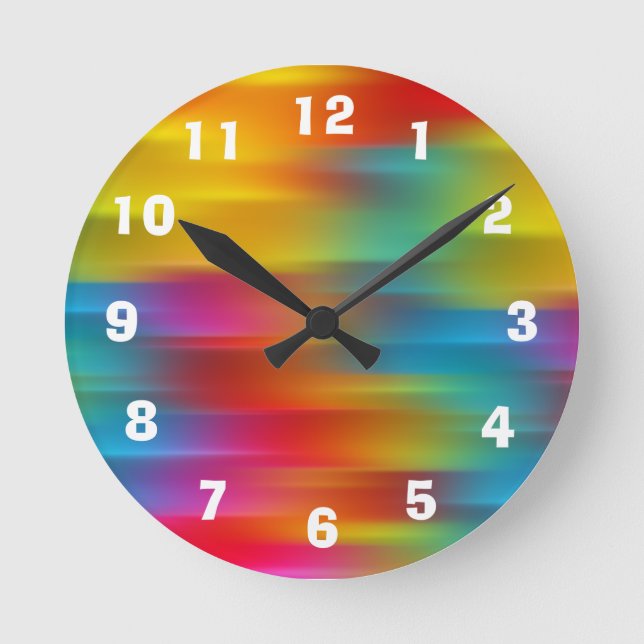 Abstrakte mehrfarbige Straws Akryluhr Runde Wanduhr (Vorderseite)