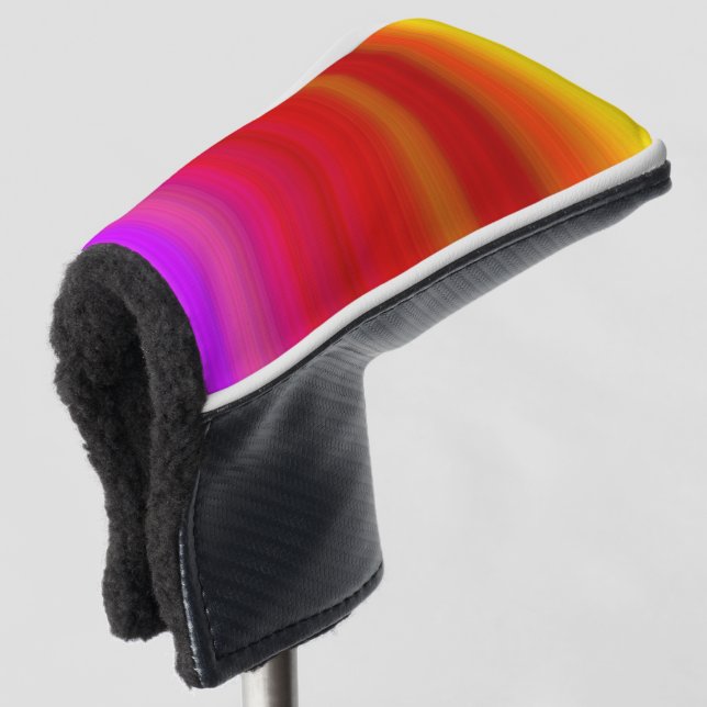 Abstrakte mehrfarbige Streifen Golf Headcover (3/4 Vorderseite)