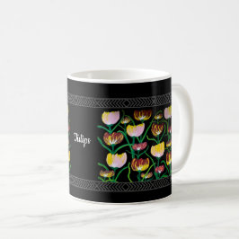 Abstrakte mehrfarbige Tulpen Kaffeetasse
