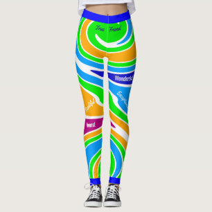 Abstrakte mehrfarbige Unterstützerfreundschaft Leggings