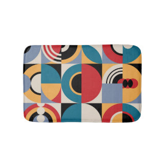 Abstrakte Memphis: Geometrischer Vintager Stil. Badematte