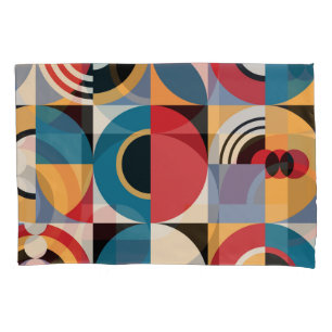 Abstrakte Memphis: Geometrischer Vintager Stil. Kissenbezug