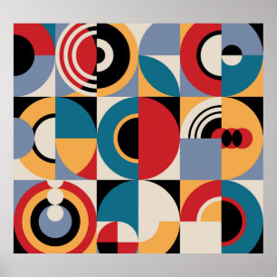 Abstrakte Memphis: Geometrischer Vintager Stil. Poster