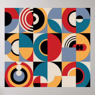 Abstrakte Memphis: Geometrischer Vintager Stil. Poster