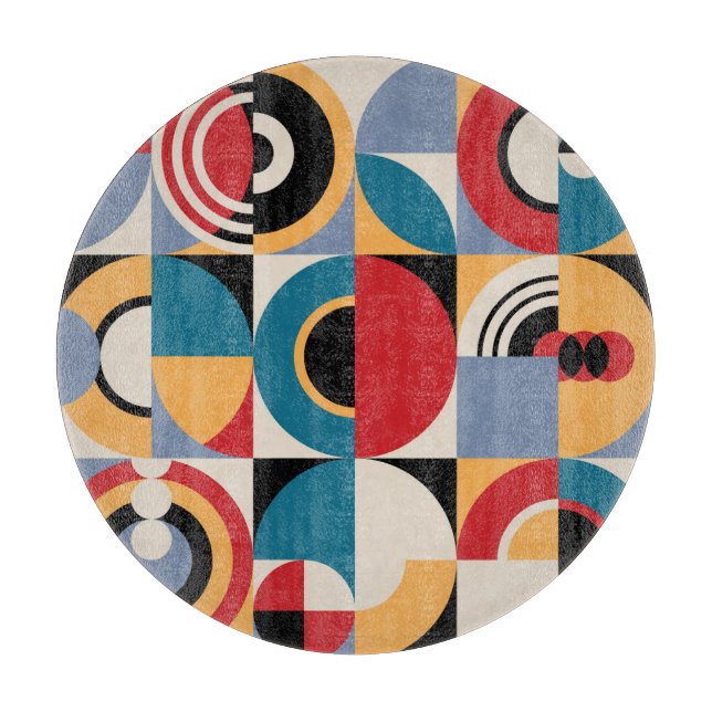 Abstrakte Memphis: Geometrischer Vintager Stil. Schneidebrett (Vorderseite)