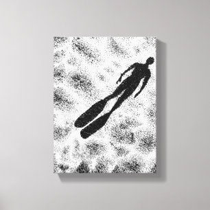 Abstrakte menschliche Silhouette – Modern Schwarz Leinwanddruck