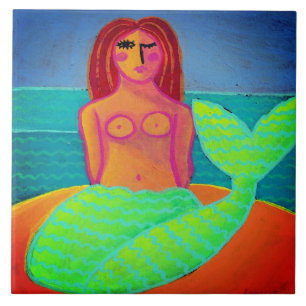 Abstrakte Mermaid-Malerei Fliese