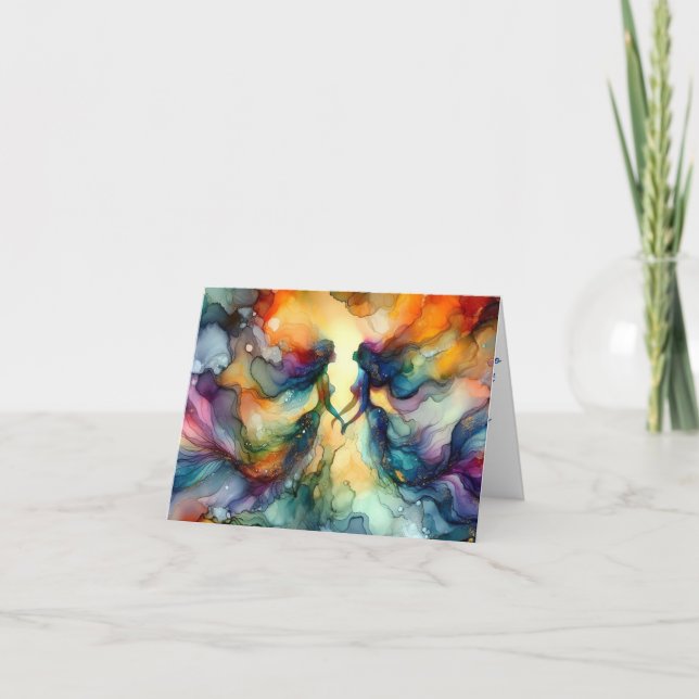 ABSTRAKTE MERMAIDEN VIBRANT ALCOHOL INK KARTE (Vorderseite)