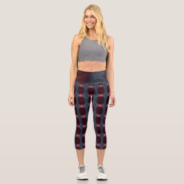 Abstrakte Metallische Echo-Kammer mit Roter Soundw Capri Leggings
