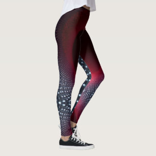 Abstrakte Metallische Echo-Kammer mit Roter Soundw Leggings