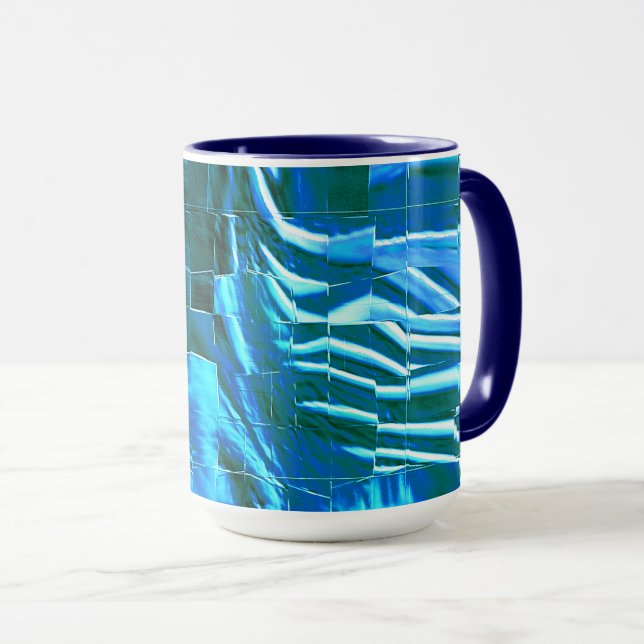 Abstrakte metallische Textur des Himmelsmosaiks Tasse (VorderseiteRechts)