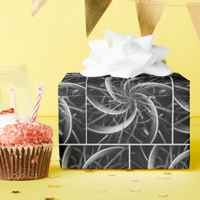 Abstrakte Metalllüfter und Spikes Geschenkpapier (Geburtstagsparty)