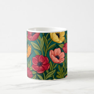 Abstrakte mexikanische Anemonen Schmetterlinge Kaf Kaffeetasse