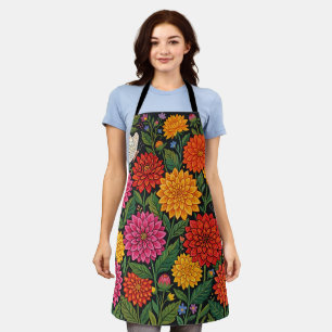 Abstrakte mexikanische Kunst Dahlien Schmetterling Schürze