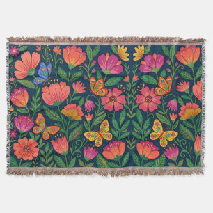 Abstrakte mexikanische Wildblumen-Schmetterlinge-D Decke