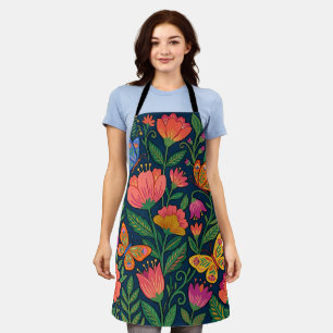 Abstrakte mexikanische Wildblumen Schmetterlinge S Schürze