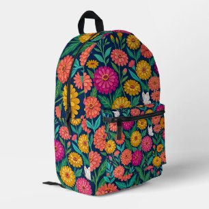 Abstrakte mexikanische Zinnias Schmetterlinge Ruck Bedruckter Rucksack