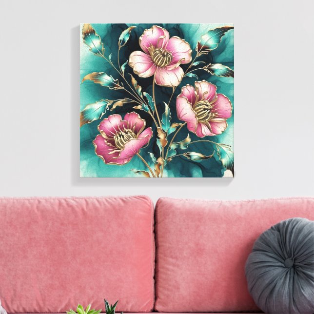 Abstrakte Milchprodukte in elektromagnetischen Wel Leinwanddruck (Insitu (Wohnzimmer))