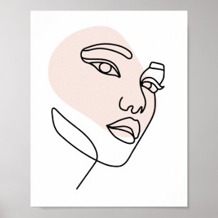 Abstrakte minimale weibliche Single Linie Art Stei Poster