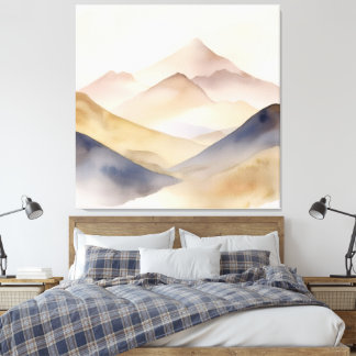 Abstrakte, minimalistisch-beige Gebirge Leinwanddruck