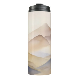 Abstrakte, minimalistisch-beige Gebirge Thermosbecher
