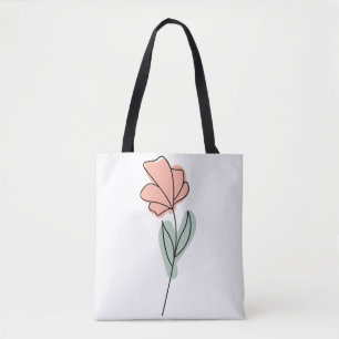 Abstrakte Minimalistische Blume Totbeutel Tasche