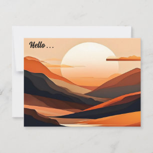Abstrakte Minimalistische Landschaft Postkarte