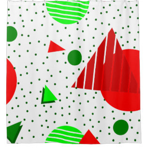 abstrakte minimalistische Weihnachtsmemphis geomet Duschvorhang