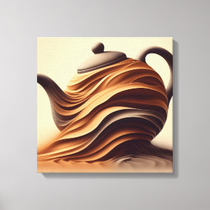 Abstrakte minimalistische Zen-Teekanne Leinwanddruck